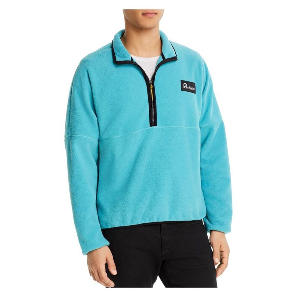 PENFIELD Mens Turquoise Classic Fit Quarter-Zip Fleece Sweater L